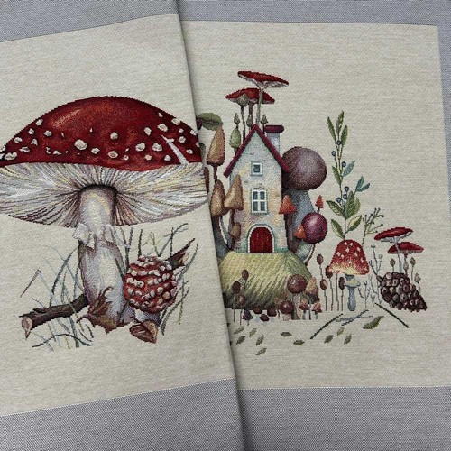 Pannello gobelin funghi 45x45 - gobelin,