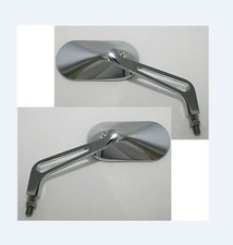 Specchietti Moto Ovali Cromati Universali Alluminio Custom Naked Harley Coppia