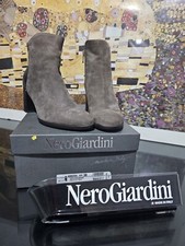 SCONTO 60% stivaletto NERO GIARDINI Mis. 38 in pelle di capra scamosciata 