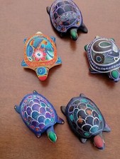 Lotto 5 Ceramiche Tartaruga Dipinte A Mano 