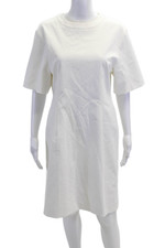 Abito donna Sport Max con zip posteriore manica corta lunghezza ginocchio tubino bianco taglia 12