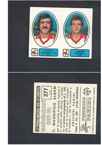 Figurina calc panini 1977 - figurina, 1977-78
