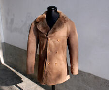 Cappotto pelle montone shearling doppiopetto vintage anni 70 80 taglia XL