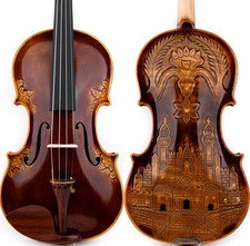 T30+ Master Antico Violino Castello Intagliato Stile Guarnieri 4/4 Legno Europeo Potenza