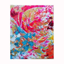 Quadro moderno astratto dipinto a mano con colori acrilici pezzo unico