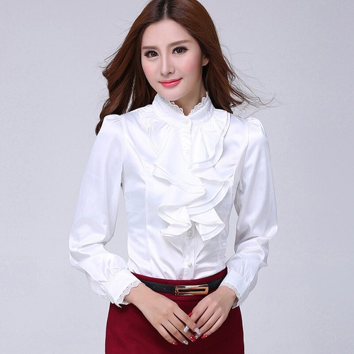 Donna pizzo ruffles camicie - donna,