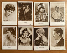 8 Cartoline vintage attori famosi del cinema americano anni 20/30 - Rare !