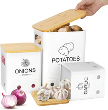Set Di 3 Porta Patate Cipolle Aglio | Contenitore Patate E Cipolle E Aglio | Por