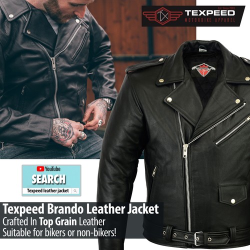 Giacca moto pelle brando - giacca,
