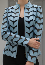 Giacca di pelle foglia donna