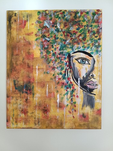 Ritratto astratto dipinto - , a