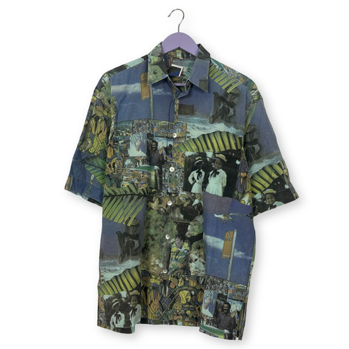 Camicia vintage blu - blu, verde