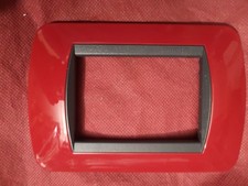 BTICINO L4803RD PLACCA metallo LIVING ROSSO SOLID lucido 3 moduli