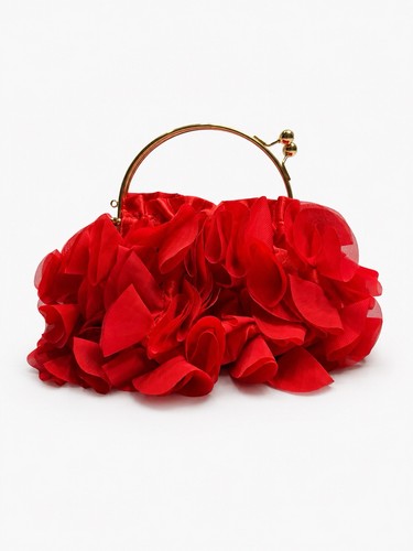 Pochette rosa floreale rossa