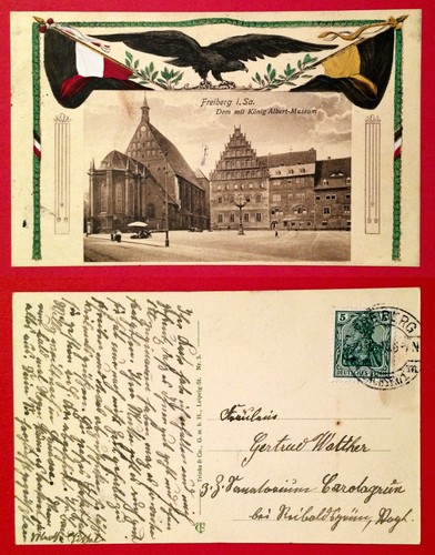 Cartolina patriottica freiberg - cartolina,