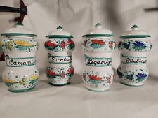 SET 4 VASI DA FARMACIA CERAMICA DI BASSANO ALBARELLO ANNI 70 FIRMATI DIPINTI A M