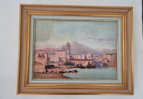 Pittura olio pannello - olio,
