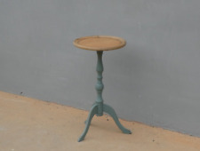 Tavolino tondo d'appoggio laccato Shabby Chic con piano in legno, diam.33 cm!