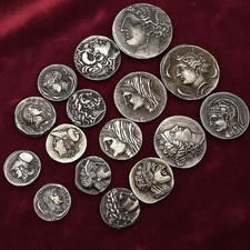 Collezione 16 pezzi di monete antiche greche ed ellenistiche in argento