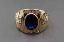 Anello uomo mignolo zaffiro