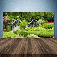 Paraschizzi da Cucina 140x70 Vetro Temperato Ponte del giardino botanico