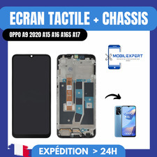 ECRAN + VITRE TACTILE SUR CHASSIS OPPO A9 2020 A15 A16 A16S A17