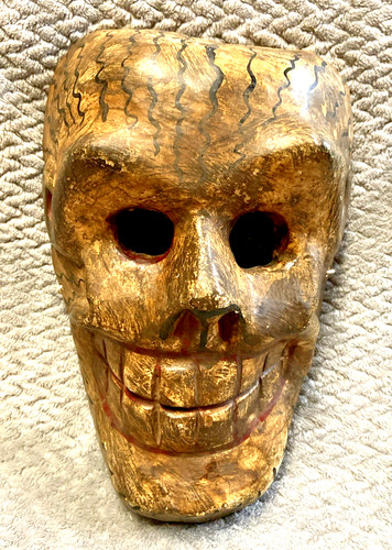 Maschera teschio vintage legno