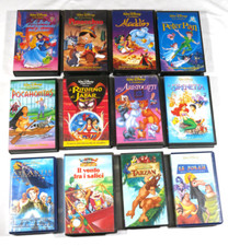 PRL) 12 VHS VIDEOCASSETTE WALT DISNEY CARTONI ANIMATI COMIC CINEMA CARTOONS
