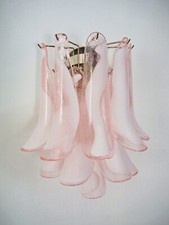 Pair of Vintage Italian Murano wall lights in the manner of Mazzega - 10 pink la