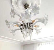 Lampadario vintage in vetro di