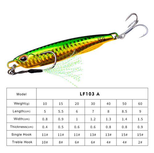 6pcs 60g metal - metal, jigging