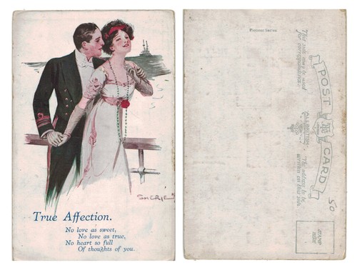 Vintage postcard romance - vintage,