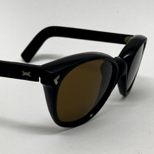 SUNGLASSES VINTAGE ERRELM ANNI 60-70 ITALY BUTTERFLY ROUND LENTI VETRO persol 80