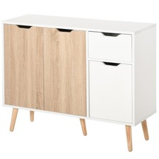 HOMCOM Credenza Cucina Stile Nordico con Cassetto e Armadietti in Legno