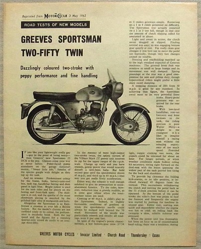 Greeves sportsman 250 twin - greeves,