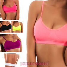 Reggiseno donna fitness top microfibra sport elasticizzato intimo nuovo BRA1403