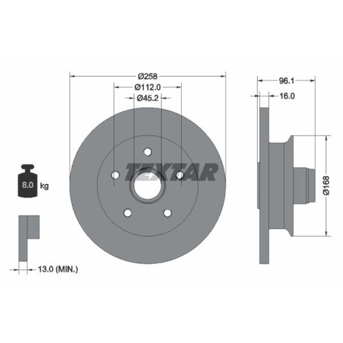 Textar disco freno - textar, 2x
