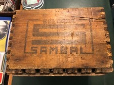 CASSA VINTAGE LEGNO PUBBLICITARIA-SAMBAL BOLOGNA-COLLEZIONE MODERNARIATO