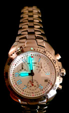 Sector 300 Bianco Man Watch Chrono Acciaio Uomo 100 mt. Swiss Made con Custodia