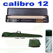 kit pulizia cal.12 olio fodero custodia fucile caccia con tracolla 