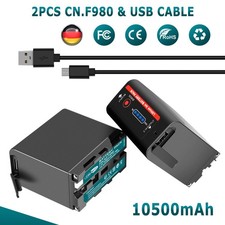 2x NP-F980 batteria per Sony NP-F990 NP-F970 NP-F960 NP-F550 NP-F950 F770 10500mAh