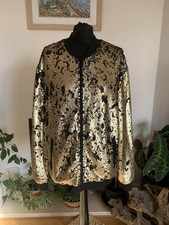 Raro cappotto giacca bomber Zara uomo oro nero paillettes - taglia XL