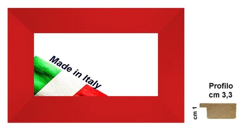 Cornice legno rossa liscia - rossa,