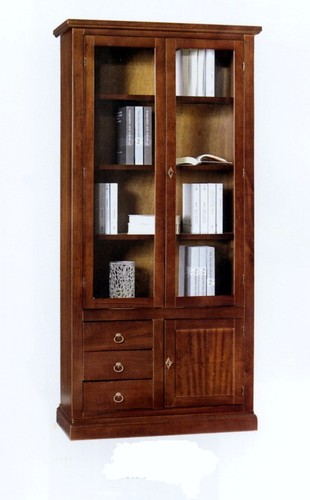 Libreria ante vetro cassetti - 2,