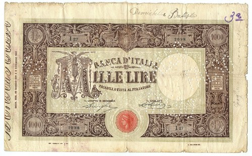 1000 lire falso epoca - lire,