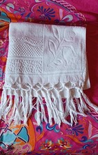 Asciugamano Antico In Spugna Con Frange