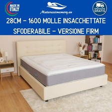 Materasso 1600 molle e Memory SPRING EVO FIRM alto 28 cm 4 strati detraibile
