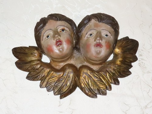 Antico paio angelo legno - paio,