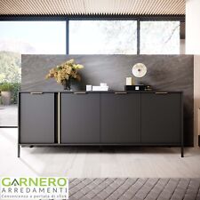 Credenza moderna 4 ante 203x81cm antracite mobile madia NEBULA