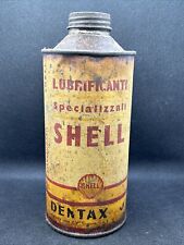 Barattolo vintage in Latta olio SHELL DENTAX LUBRIFICANTI 1 KG Non Restaurata